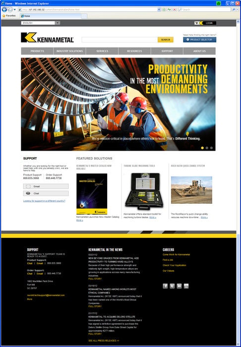 En la nueva página web de Kennametal destacan el alcance global y los nuevos niveles de acceso al conocimiento